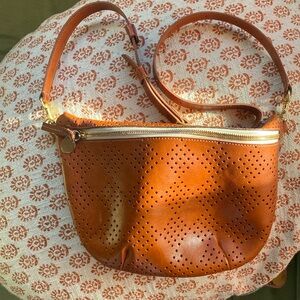 Clare V. Grande Fanny perf leather